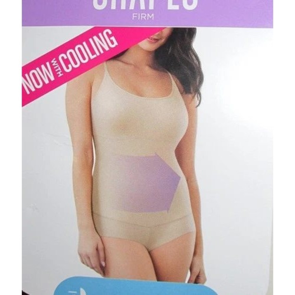 Maidenform Flexees Shapes Firm Romper Nude Tan Beige Shapewear Size XXL NEW